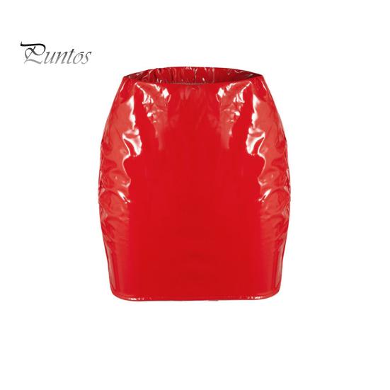 

Мини-юбка из искусственной кожи, сексуальная, универсальная, однотонная, короткая юбка, вечеринки, клубы, женская юбка-корсет, модная одежда XL красный