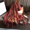Simulation Silk Pattern Scarf Women's Large Size Sunscreen Light Luxury Fashion Temperament Silk Scarf Commuting Large Shawl Soft Yarn Scarf