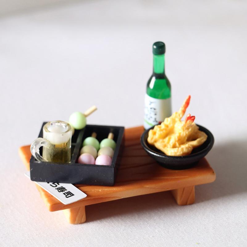 Dollhouse Miniature Food Japanese Sushi Fish Ball Tempura Bento Doll Kitchen Toy Diy Mini Landscape