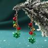 Christmas Tree Drop Earrings With Colorful Beads Stars Santa Snowman Delicate Holiday Jewelry Gift For Women