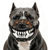 Dog Costume Muzzle with 3D Devil Face and Faux Teeth, Adjustable Head Strap for Halloween Parties and Pet Photoshoots
