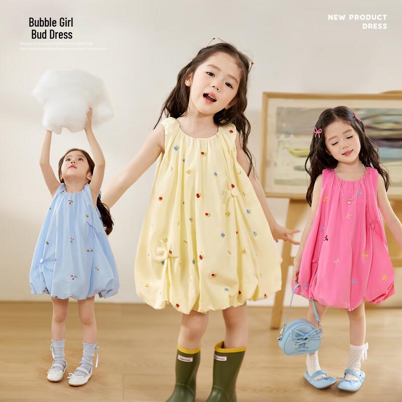 LUSON Детское платье-принцесса без рукавов с цветочным бутоном для девочки 100