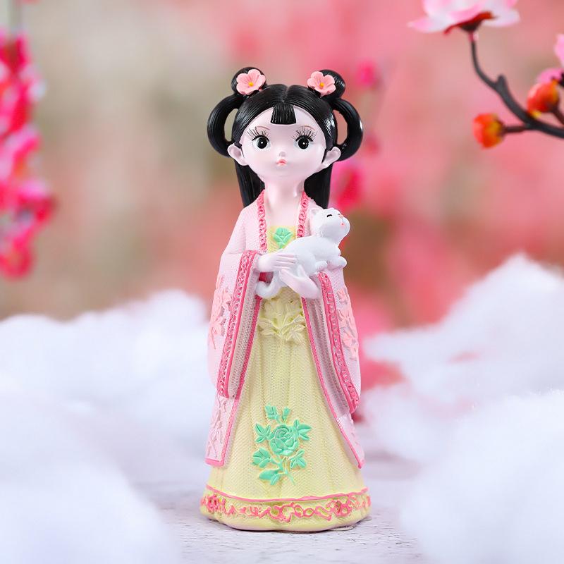 Kreativer Handyhalter im Stil der Tang-Dynastie mit Glücksbringer: Exquisites Harzornament