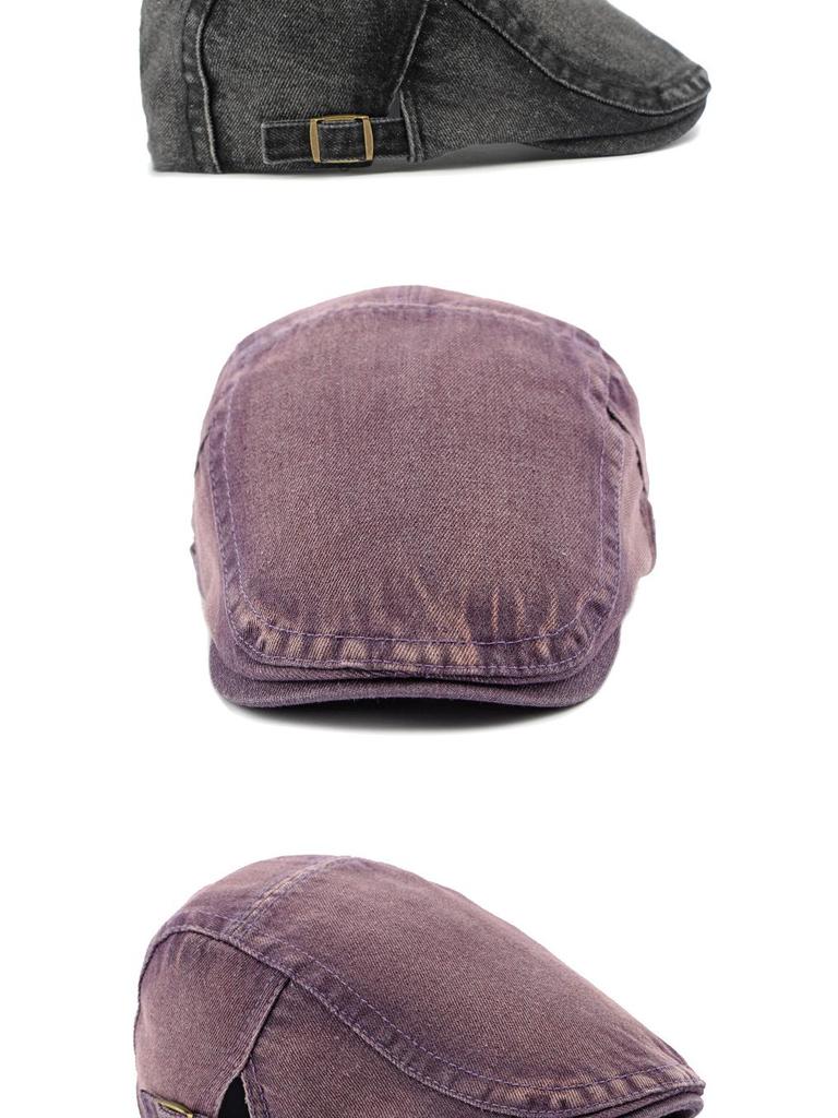 Unisex Korean Style Cotton Denim Beret - Retro Duckbill Newsboy Cap