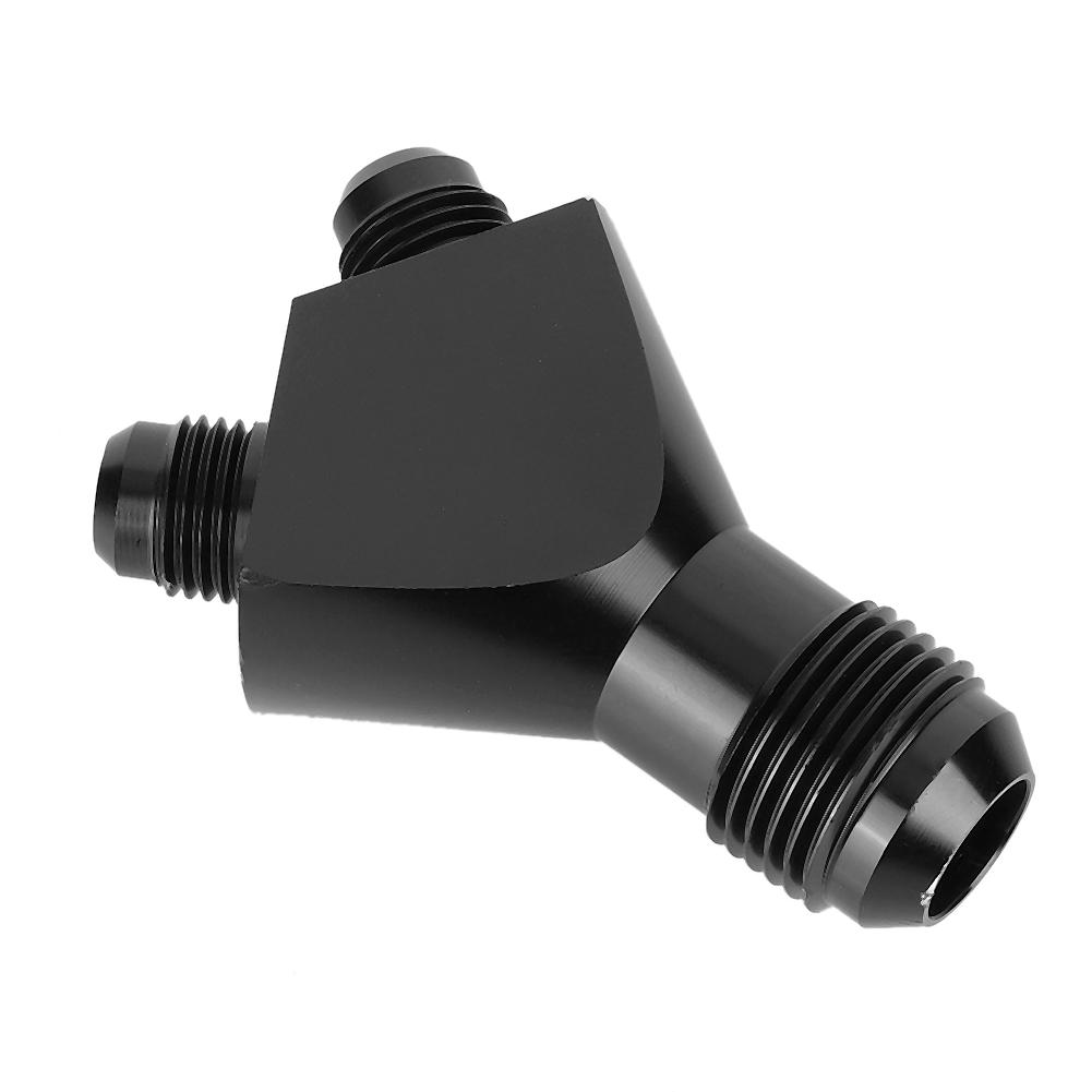 AN10 10AN to AN6 6AN Male Flare Connector Y Block Fitting Adapter Black