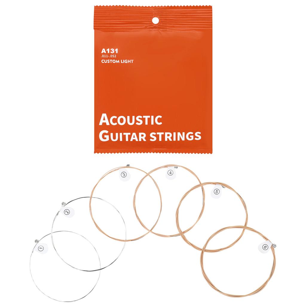 6Pcs High Carbon Steel Core Folk Guitar Strings Replacements Acoustic Guitar Strings Guitar Parts 6 Pieces Strings Sets