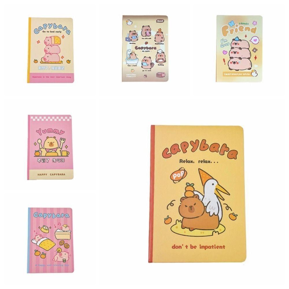 Portable Capybara Notebook A5 Hand Account Book Cute Capybara Memo Pad  Back To School Supplies