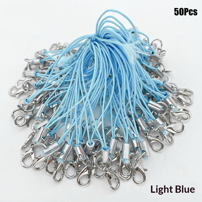 50Pcs Polyester Cord Lobster Clasp Cell Phone Lanyard Cords For Keychain Crafts Handmade Phone Rope Toys Diy Jewelry Making