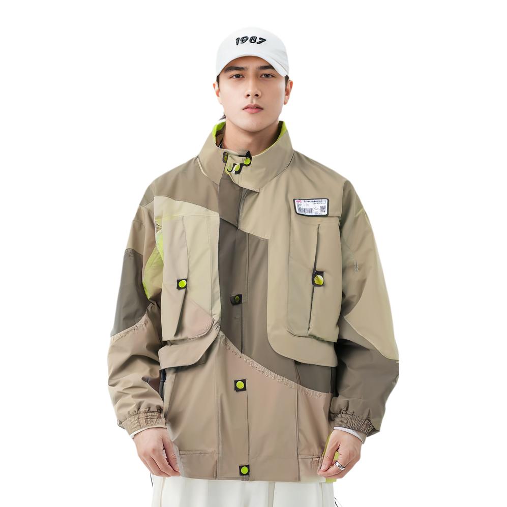 Li Ning 21FW Wu Chuang Wu Yi Casual Sports Stand Collar Windbreaker Jacket Unisex Outerwear Khaki AFDR699-3