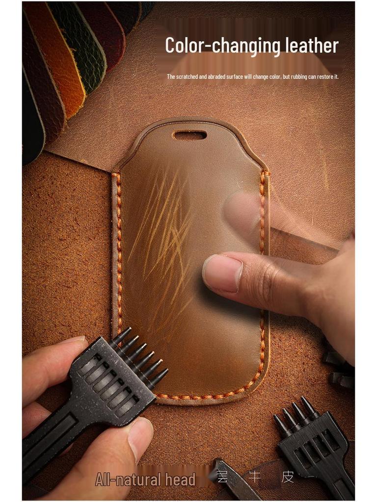 Hochwertiges Echtleder Schlüsseletui für Porsche: Passt für Panamera, Macan, Cayenne, 718, 911, Taycan