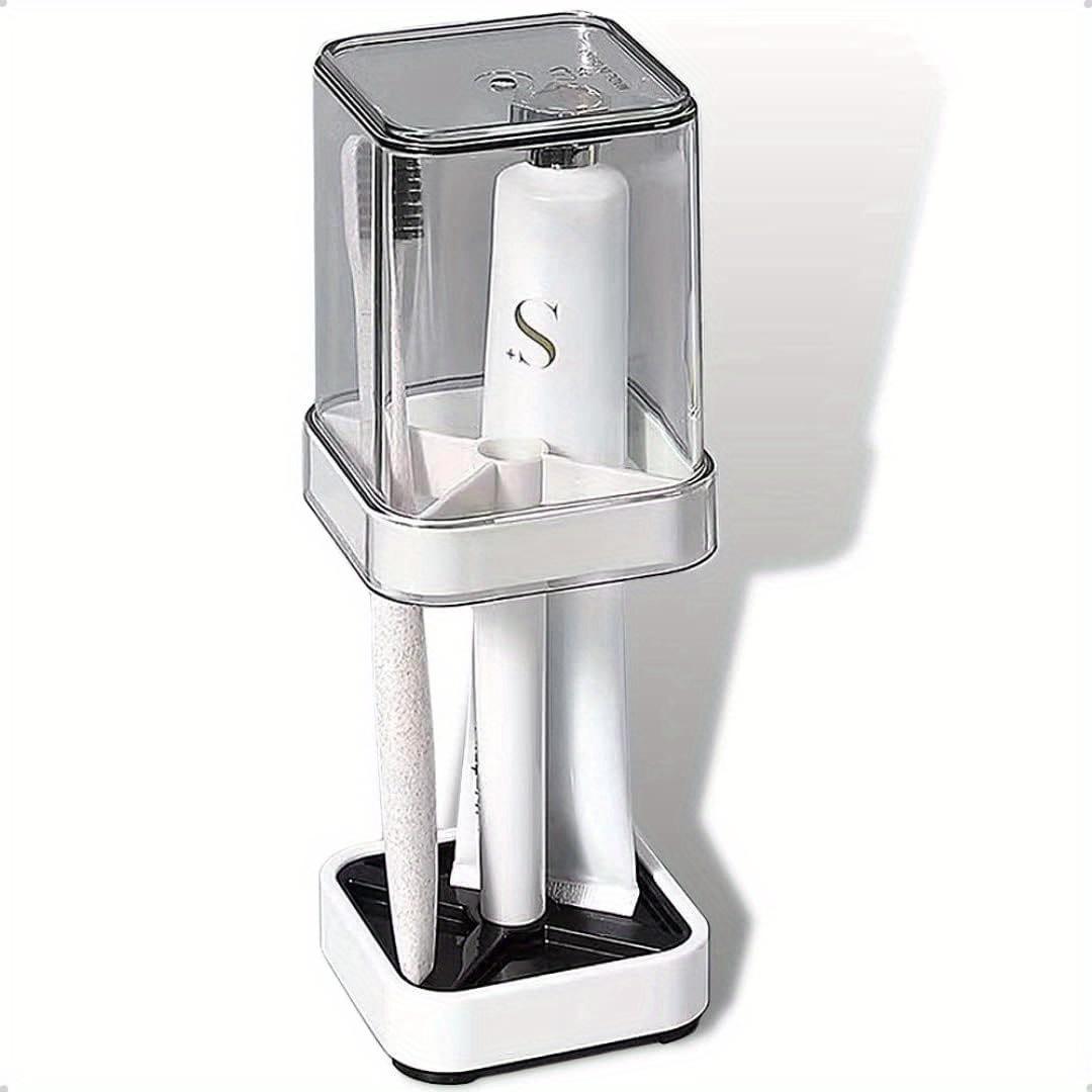 Toothbrush Holder For Bathrooms Toothpaste Holder Bathroom Counter Organizer For Electric Toothbrushes Holder With Cup Cover Contains 1pc