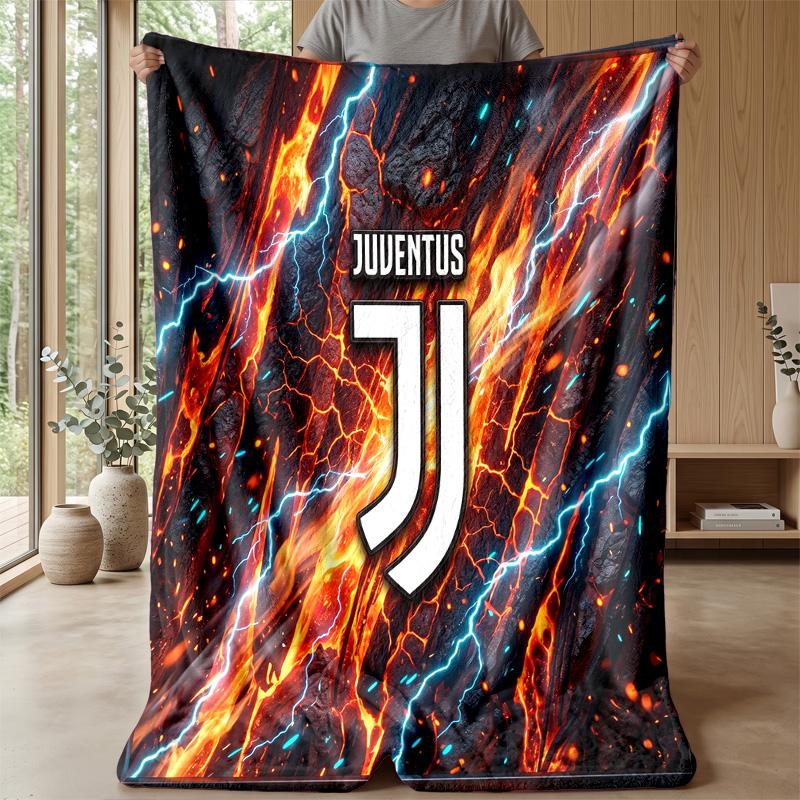 Juventus FC Theme blanket Soft Flannel Blanket Plush Throw Blanket Cozy Sofa Bed Blanket for Home Decor