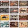 Garage Metal Sign Metal Poster Tin Sign Plaque Metal Vintage Wall Decor for Bar Pub Motorcycle Club Man Cave Tool Rules Poster