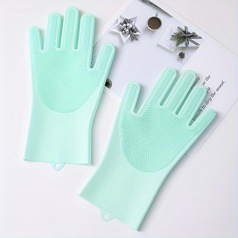 A Pair of Reusable Silicone Gloves Suitable for Home Kitchen Cleaning