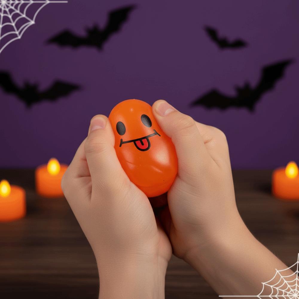 Maltose-filled Halloween Ghost Squeeze Toys Sticky-Free Glitter Slow Rebound Fidget Ball Halloween