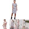 Elegant Women Short Sleeve Boho Style Midi Beach Dress With Vibrant Floral Prints