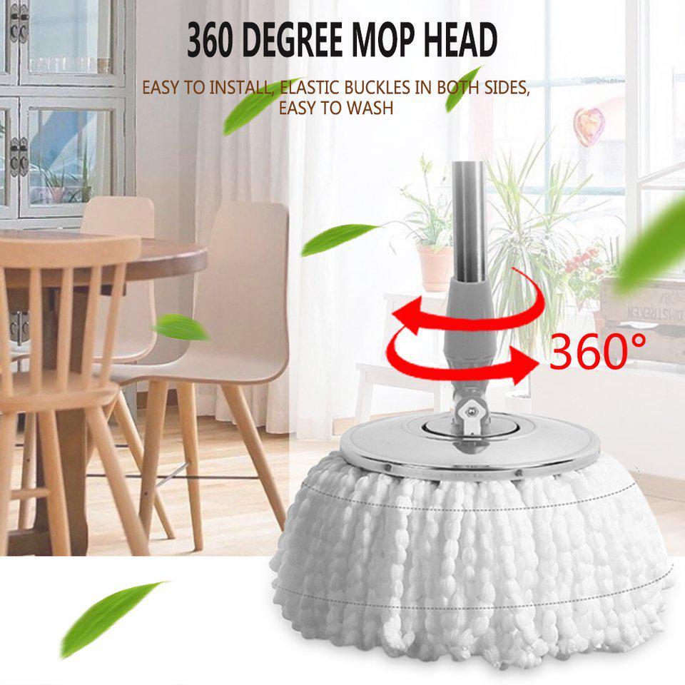 Buy Soft Microfiber Cleaning Floor Mop Heads 360 Degree Rotation Floor