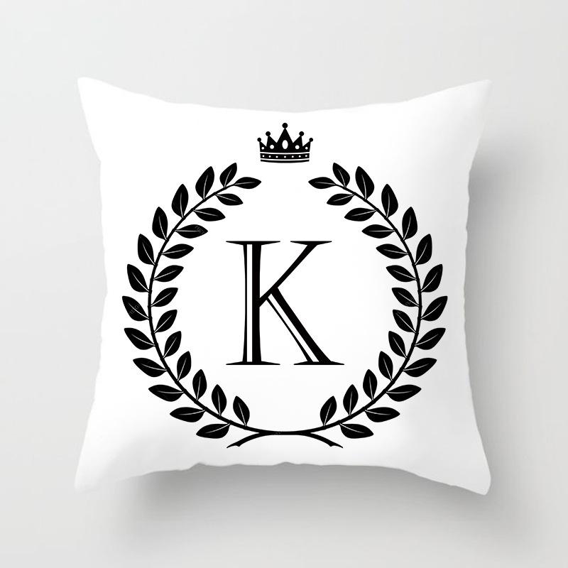 Nordic Simple Crown Letter Printing Pattern Cushion Cover Home Living Room Sofa Decoration Square Pillow Pillow Cover