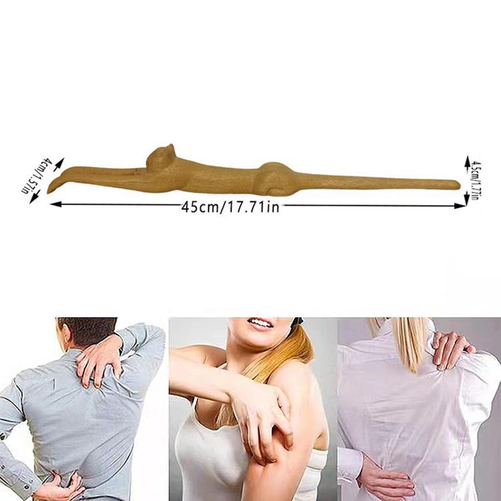 Back Shaped Scratcher Long Handle Back Rake Wooden Massage Scratcher Back Scratcher Massager