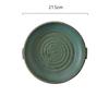 Double Ear Circular Dessert Plate Japanese Style Household Deep Plate Coarse Pottery Sushi Plate Household Tableware