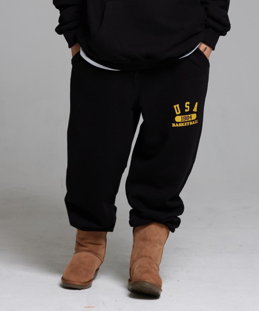 CREAM SODA LAB Usa Logo Training Jogger Pants Black Yellow