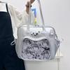 JIAERDI Sweet Star Smile Spacious Crossbody Bag Women Japanese Anime Ita Bag Ladies Leather Large Capacity Clear Shoulder Purse