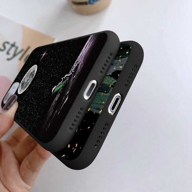 Husă de telefon din silicon moale, neagră, cu model de pisică, pentru aparatul foto Xiaomi Redmi, husă de protecție din cauciuc antișoc pentru huse Redmi Note 13 Pro 13C