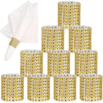 10pcs Napkin Rings, Gold/silver Bling Napkin Holder Bulk Rings Buckles for Wedding Dinner Party Table Decor Holiday Parties