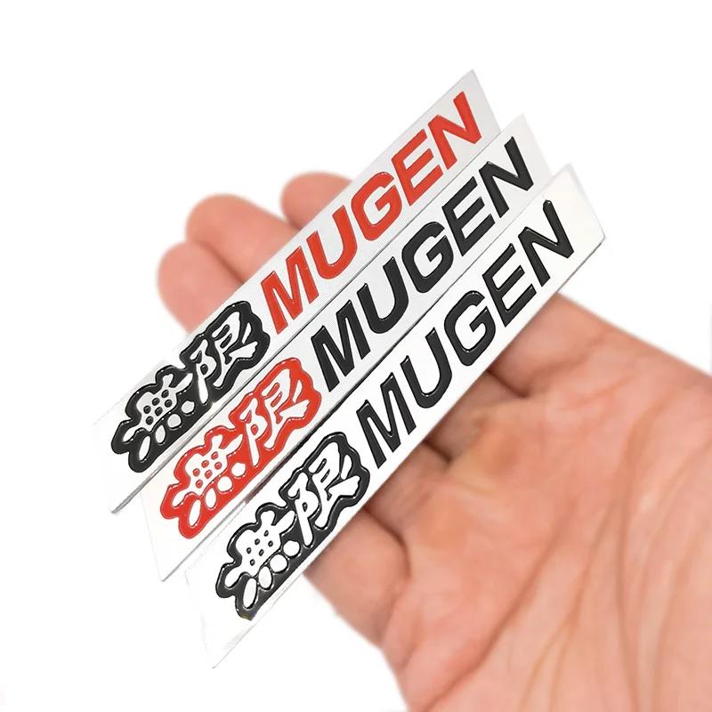 1 Pair Two Side New 3D Aluminum Mugen Emblem Chrome Logo Rear Badge Car Trunk Sticker Car Styling For Civic Accord CRV Fit