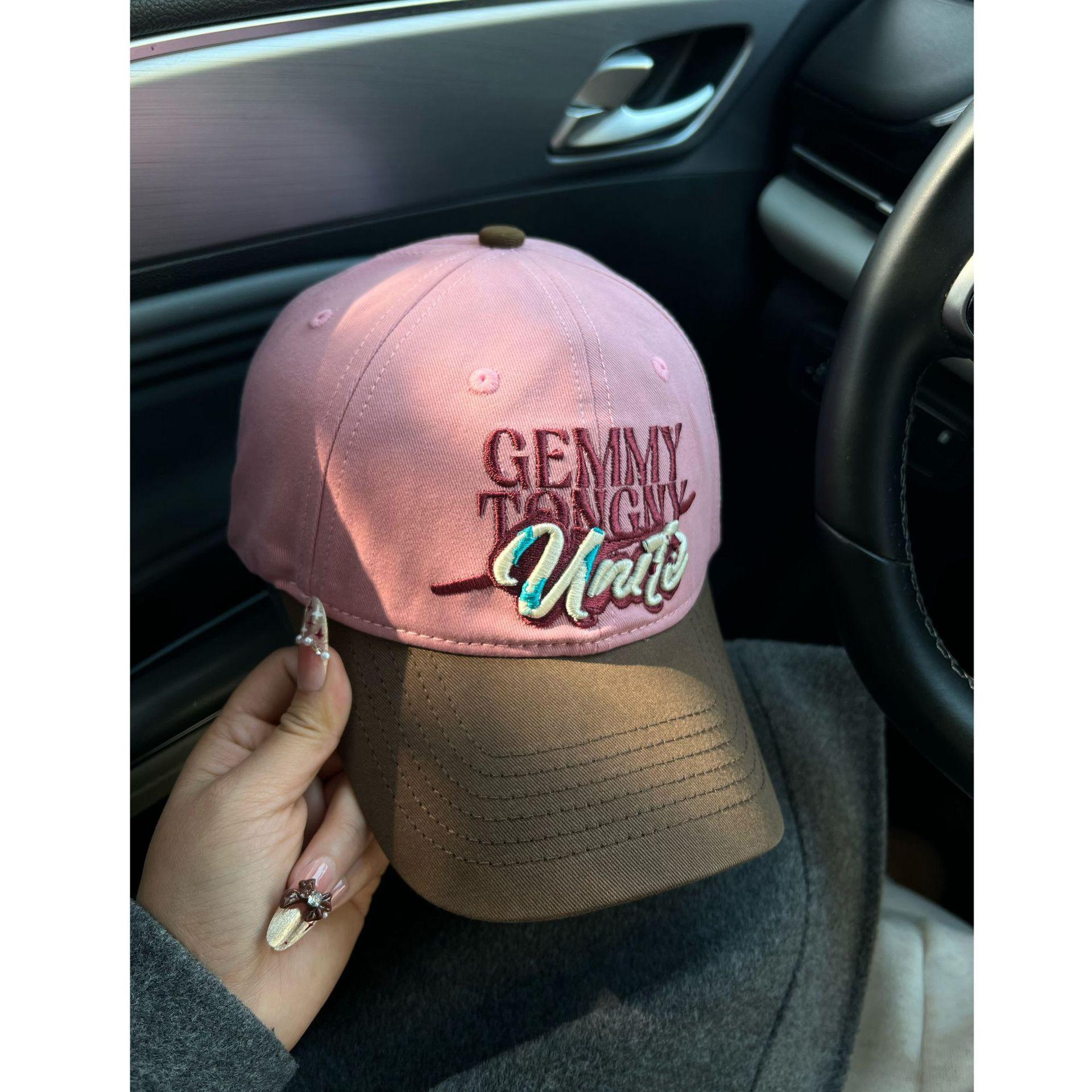 

College Style Retro Color blocking Parent child Hat Children Baseball Hat Fashionable Outfit Boys and Girls Versatile Street Shooting Baseball Hat