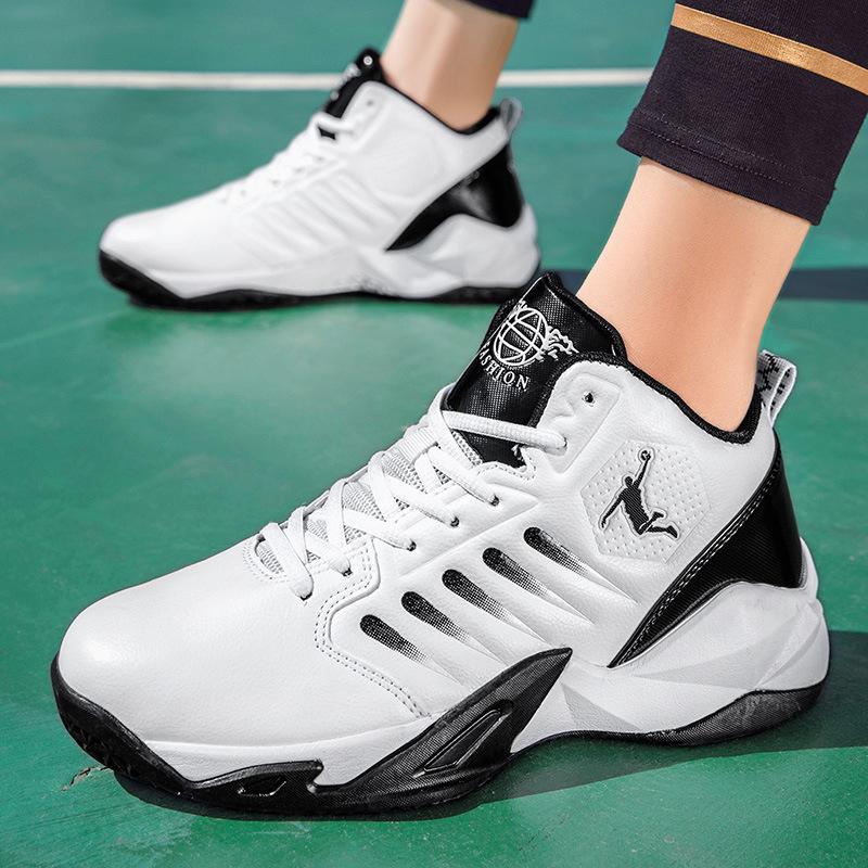 Basketball Shoes High Top Non-slip Aj Student Leather Sports Shoes Casual Sneakers