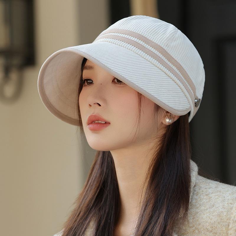 Autumn and Winter New Hemming Wide Brim Bucket Hat Outdoor Warm Windproof Sun Hat Adult Women Windproof Sun Protection Basin Hat