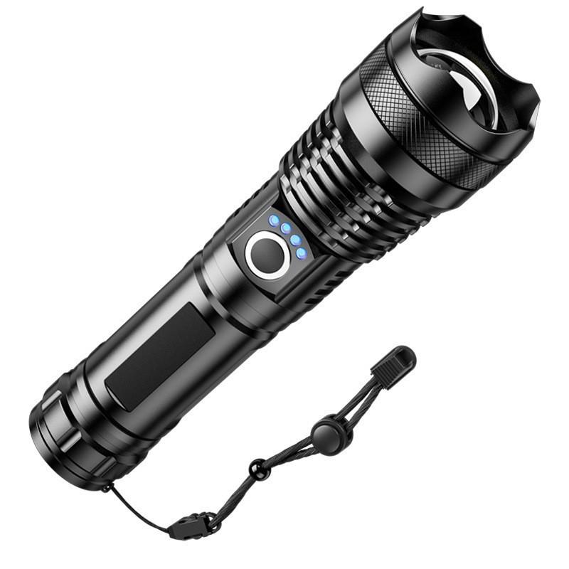 XHPp50 Aluminum Alloy Waterproof Flashlight with Telescopic Zoom & USB Charging
