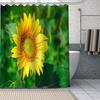 Frische Natur Sonnenblumen Kunstmuster Duschvorhang Badezimmer Dekoration Wasserdicht Polyestergewebe Badewannen-Bildschirm Mit Haken