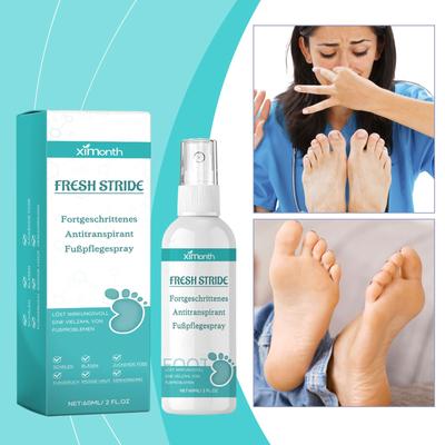Fußspray gegen Juckreiz, Schweiß, Geruch, Peeling-Sprüher, für Männer und Frauen, Anti-Pilz-Deodorant für Schuhe und Socken, Fußpflege-Flüssigkeit, 60 ml