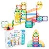 [Felicross] Magnetic Blocks Pitapale 108 Pieces Educational Toy for Children Magnetic Tiles Birthday Present Magnetic Slope Set Ball Rolling Toy 3D Pu