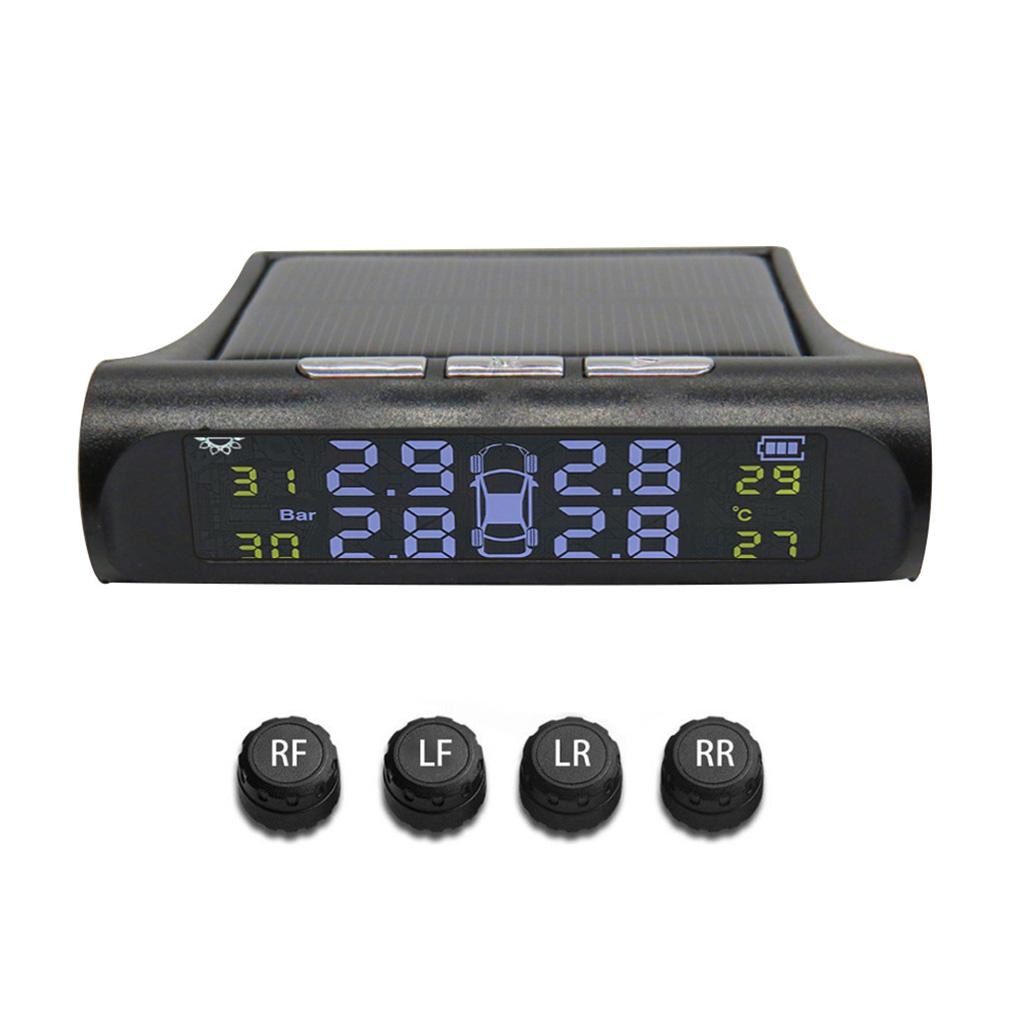 Car TPMS Tire Safety Monitoring System Solar Power Digital LCD Display Auto Security Alarm External Tyre Pressure Sensor