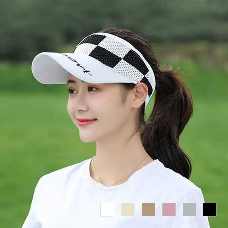 

Lopidi Golf Женская шляпа Вязаный свитер в клетку Солнцезащитная кепка beige