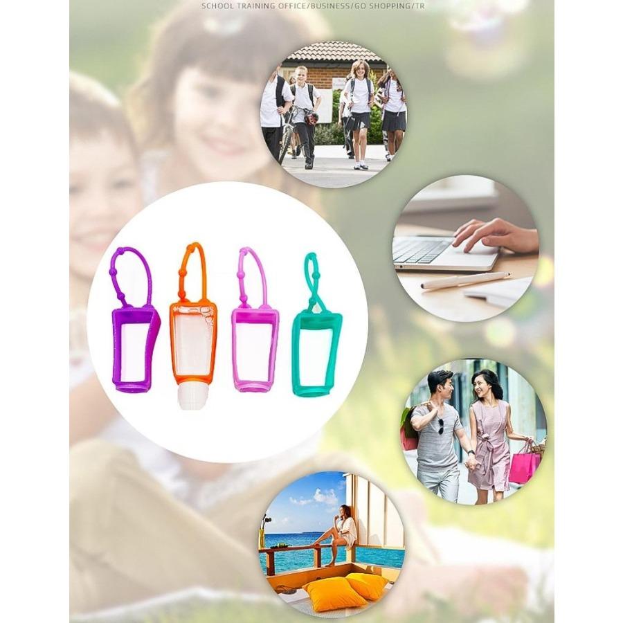 30ML Hand Sanitizer Disinfection Water Bottle with Hook Silicone Sleeve, Perfume Bottle Cover Portable Car-mounted Disinfectant Bottle Mosquito