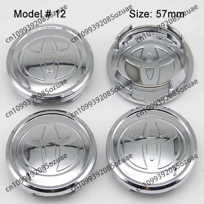 4Pcs 56mm 57mm 60mm 62mm Car Wheel Center Hub Cap Stickers Accessory For Toyota Rav4 Yaris Avensis Corolla Camry crown Rim Cover