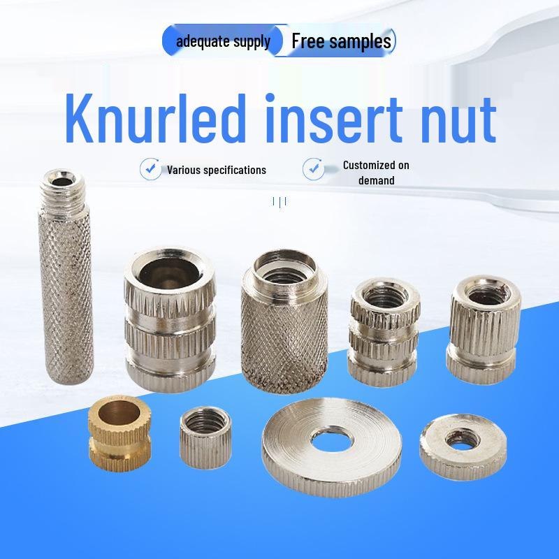 Galvanized Iron Hand-Tightened Knurled Slot Nut with Custom Length Mesh Texture & Internal Thread for Injection Molding