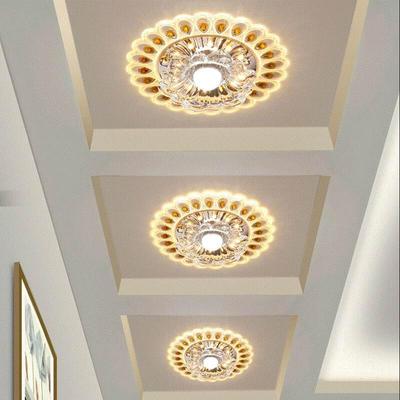 Modern Kristal Cam LED Tavan Spot Işığı Koridor Koridor Veranda Tavana Monte Gömme Ev Dekorasyonu Aydınlatma Armatürü