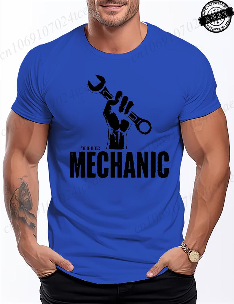 Męska Koszulka 3D z Motywem Mechanika Samochodowego Retro Wzór Naprawy Maszyn Krótki Rękaw Swobodne i Modne Streetwear