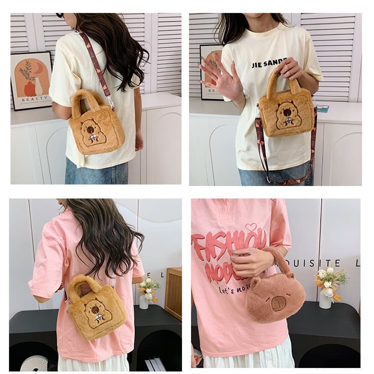 New Plush Cartoon Capybara Bag Portable Shoulder Bag