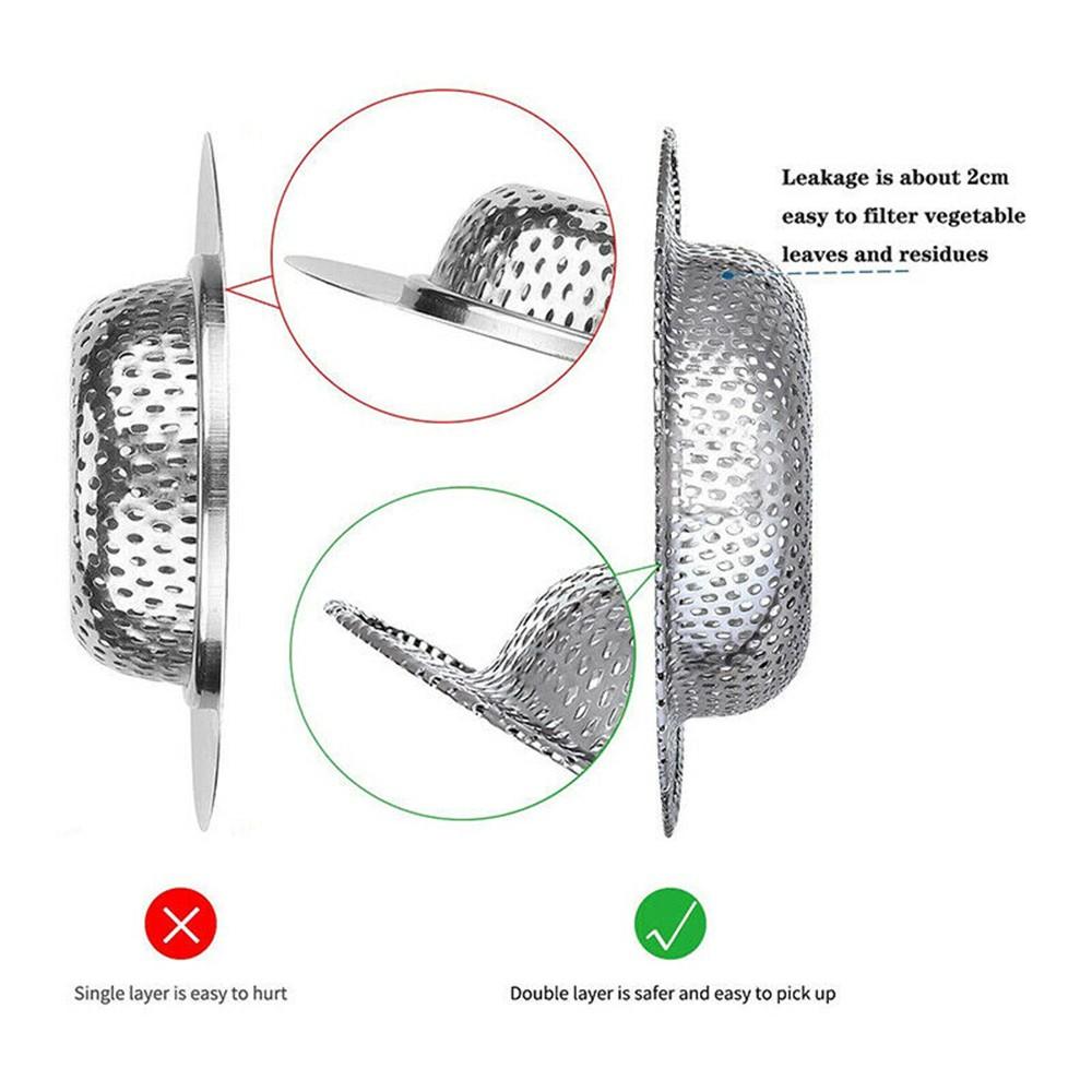Sink Stainless Steel Shower Hair Catcher Drain Filter For Kitchen Bathroom
