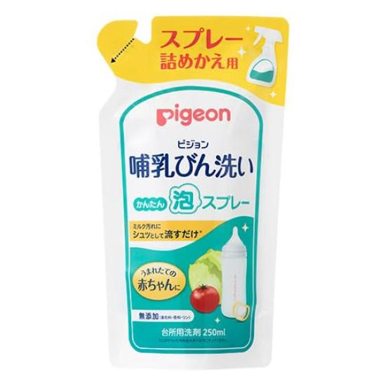 Pigeon Baby Bottle Cleaning Easy Foam Spray Bottle 2 270ml x 1 250ml x 2 Refills No artificial or (1 & Refills) - + - colors, fragrances, phosphorus.