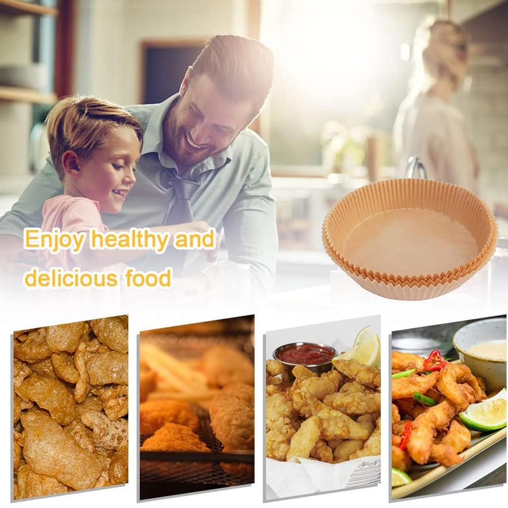 100PCS Fryer Pad Paper Food Baking Paper High Temperature Resistant Fryer