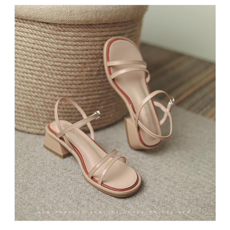 Women's Roman Sandals 2024 Summer New Fashion Flat Open Toe Shoes Casual Elegant Beach Thin Band Sandals Sandalias De Mujer