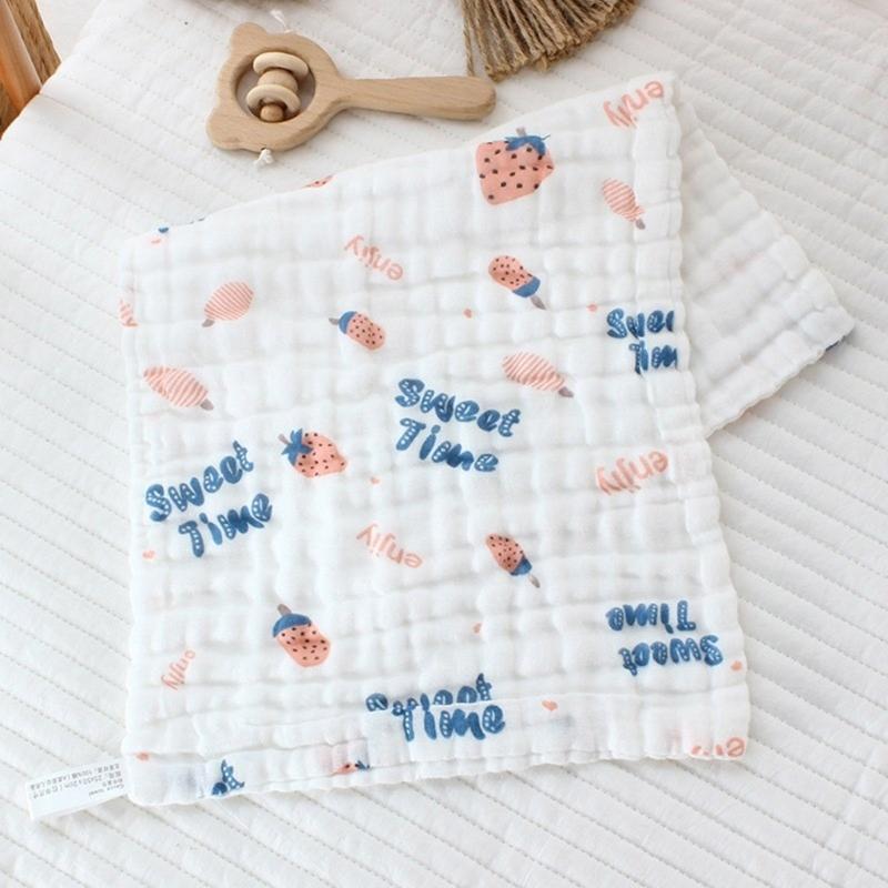 Cotton Baby Burp Cloth Soft and Breathable Newborns Washcloth for Teething Time Gentle Skin Care 30x30cm
