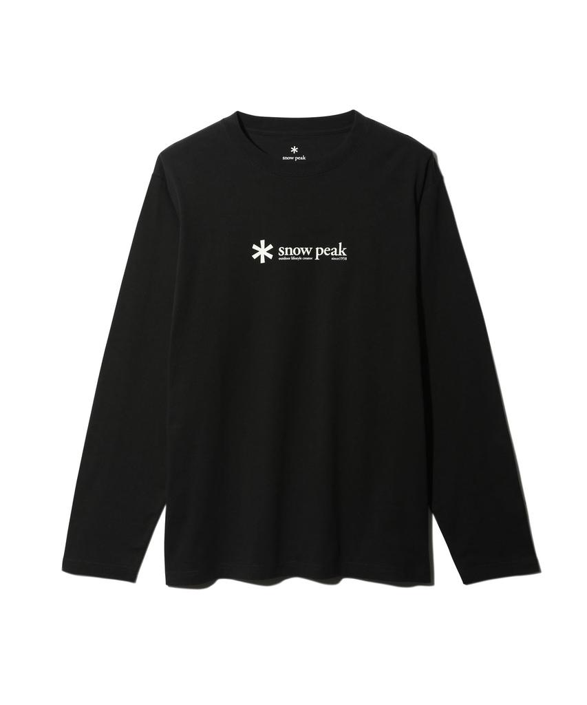 Snow Peak Soft Cotton Logo Long Sleeve Size Perfect for and Outdoor Activities T-Shirt, XXL, Black, SW-25SU401, Festivals, Camping,